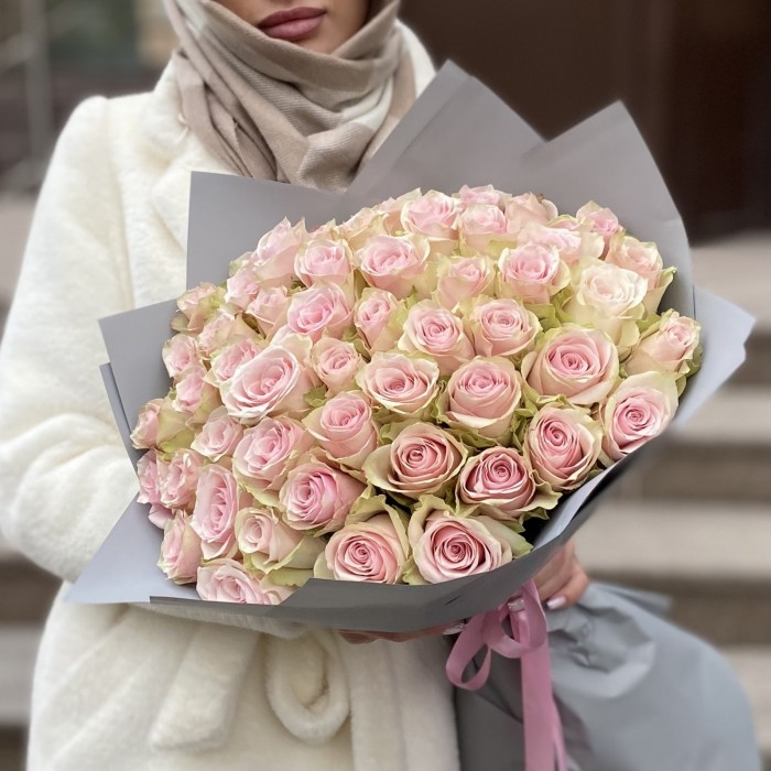 51 розовая роза Пинк Атена 50 см